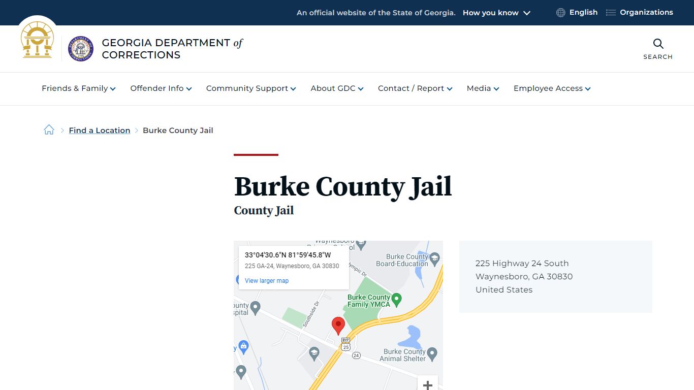Burke County Jail | Georgia Department of Corrections